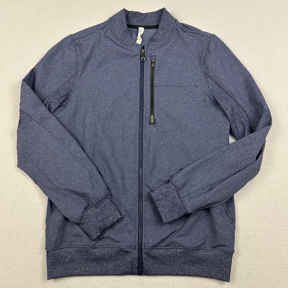 Lululemon Jacket Men Small Blue Heather Six Pack Track Full Zip Athletic Pocket